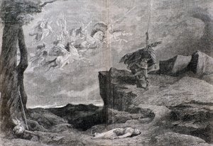 Kuvitus Wagnerin oopperalle Valkyrie teoksessa Nibelungin sormus tekijältä Anonymous Anonymous