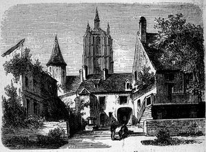 La maison au Mans de Paul Scarron (1610-1660), escriptor francès. gravat del segle XIX.finès tekijältä Anonymous Anonymous