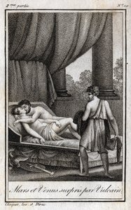 Vulcan löysi Marsin ja Venuksen. "Vulcan löysi Marsin ja Venuksen". Kaiverrus vuodelta 1819 Charles Albert Demoustier
