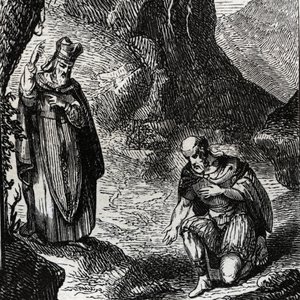Martial de Limoges tai Saint Martial (3. vuosisata) käännytti kelttiläisten kansan johtajan Lemovicesin - Kaiverrus vuodelta 1846 kirjaan "Pyhien elämää"". Yksityinen kokoelma. tekijältä Anonymous Anonymous