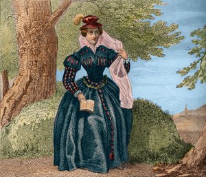 Mary Skotlannin kuningatar Kuningatar Marie Stuart (1542-1587) tai Skotlannin Marie Iere. Kaiverrus vuodelta 1859 Le Mondessa. Kaikkien kansojen historia kaukaisimmista ajoista nykypäivään." kirjoittanut M. E. de Lostalot-Bachoue (Lostalot Bachoue). Yksity tekijältä Anonymous Anonymous