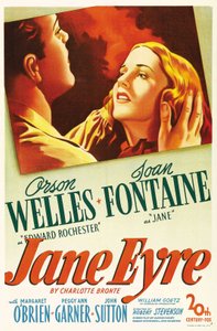 Elokuvajuliste elokuvasta Jane Eyre, jonka on kirjoittanut Charlotte Bronte ja ohjannut Robert Stevenson vuonna 1944, näyttelijät Orson Welles (Edward Rochester) ja Joan Fontaine (Jane). Yksityinen kokoelma. tekijältä Anonymous Anonymous