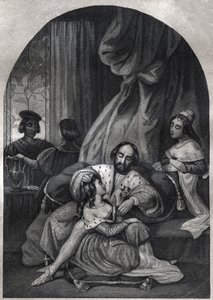 Paavali III (paavi 1534 - 1549) ja hänen perheensä - Paavali III (paavi 1534 - 1549) et sa famille - Kaiverrus vuodelta 1842 kirjassa "Histoire des Popes: rikokset, murhat, myrkytykset, murhat, aviorikokset, insesti..." Maurice Lachatre. Yksityinen kokoelm tekijältä Anonymous Anonymous