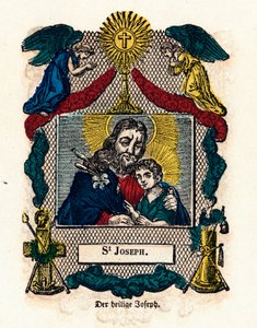Hurskas kuva: Pyhä Joosef. Kaiverrus 1800-luvulta Yksityinen kokoelma tekijältä Anonymous Anonymous