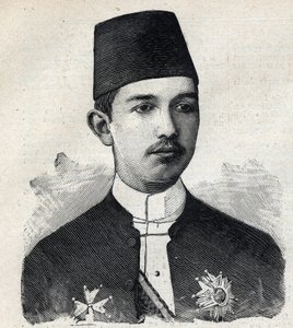Egyptin varakuninkaan Abbas II Pashan (1874-1944) muotokuva. Kaiverrus "" Le Peute Parisien"" tekijältä Anonymous Anonymous