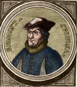 Muotokuva Baruch Spinozasta (1632-1677), hollantilaisesta filosofista, joka tunnetaan myös nimellä Bento de Espinosa tai Benedictus de Spinoza tai Benoit de Spinoza. Kaiverrus 1600-luvulta tekijältä Anonymous Anonymous
