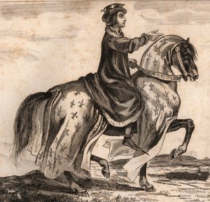 Kaarle IV Bel (1294-1328), Ranskan kuninkaan muotokuva. Kaiverrus vuodelta 1859 Le Mondessa. Kaikkien kansojen historia kaukaisimmista ajoista nykypäivään." kirjoittanut M. E. de Lostalot-Bachoue (Lostalot Bachoue). Yksityinen kokoelma. tekijältä Anonymous Anonymous