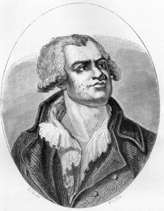 Muotokuva Georges Dantonista (1759 - 1794), puhuja ja poliitikko - Kaiverrus vuodelta 1863 Dupray de La Maherien "Punaiseen kirjaan - Histoire De L