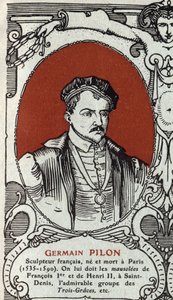 Germain Pilonin (1535-1590), ranskalaisen kuvanveistäjän muotokuva. Kaiverrus vuodelta 1914. Yksityinen kokoelma. tekijältä Anonymous Anonymous