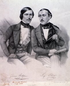 Giovanni Bottesinin (vasemmalla) ja Luigi Arditin (kaiverrus) muotokuva tekijältä Anonymous Anonymous