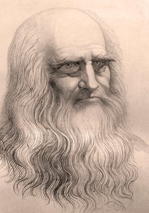 Leonardo Da Vincin (Leonard de Vinci) (1452 - 1519) muotokuva hänen omakuvastaan. tekijältä Anonymous Anonymous
