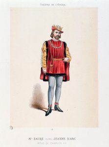 Muotokuva herra Fauresta tulkitsemassa kuningas Kaarle VII:tta Honeggerin oopperassa Joan of Arc Bucherissa tekijältä Anonymous Anonymous