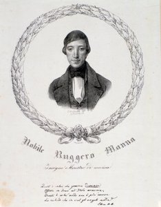 Ruggero Mannan muotokuva (litografia) tekijältä Anonymous Anonymous