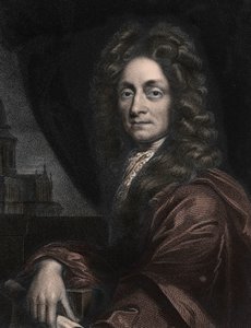 Sir Christopher Wrenin muotokuva, englantilainen arkkitehti (1632-1723). tekijältä Anonymous Anonymous