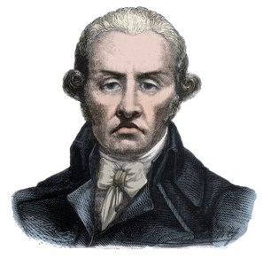 Stanislas Marie Maillardin (1763-1794), haastemiehen ja Ranskan vallankumouksen tunnuskuvan muotokuva - Alphonse de Lamartinen (1790-1869) kaiverrus "Histoire des Girondins" -kirjaan 1865-1866 - Yksityinen kokoelma tekijältä Anonymous Anonymous
