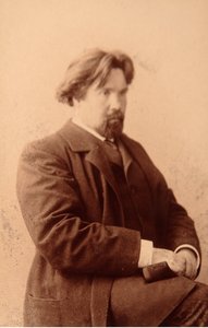 Muotokuva taiteilija Vasilli Ivanovich Sourikovista (Vasily Surikov ou Vassili Surikow) (1848-1916). Albumin valokuva tekijältä Anonymous Anonymous