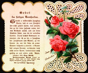 Pyhälle Bernardille osoitettu rukous. Postikortti. 1900-luvun alku. Yksityinen kokoelma tekijältä Anonymous Anonymous