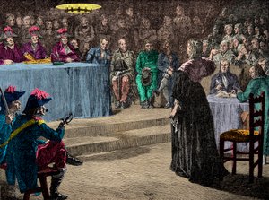 Kuningatar Marie Antoinette vallankumoustuomioistuimen edessä 4. lokakuuta tekijältä Anonymous Anonymous