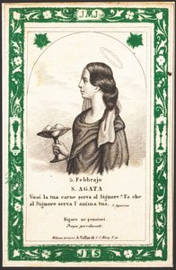 Pyhän Agathan hurskaan kuvan esitys. Postikortti. 1900-luvun alku. Yksityinen kokoelma tekijältä Anonymous Anonymous