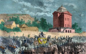 Varennesin paluu, kuninkaallinen perhe, joka tuotiin takaisin Pariisiin 25. kesäkuuta 1791, kaiverrus, yksityinen kokoelma tekijältä Anonymous Anonymous