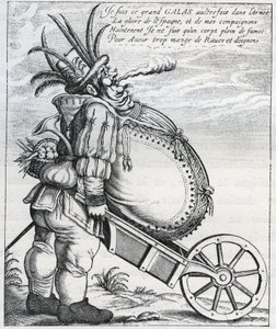 Satiiri Matthias Gallas (1584-1647) keisarillisen armeijan kenraalia vastaan 30-vuotisen sodan aikana, hänen eläkkeelle jäämisen jälkeen vuonna 1636. Kaiverrus 1600-luvulta. Yksityinen kokoelma. tekijältä Anonymous Anonymous
