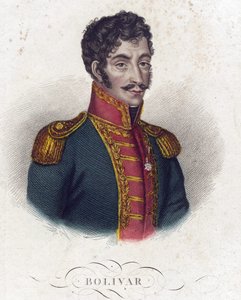 Simon Bolivar (1783-1830) - Nimetön - 1825 - Etsaus, akvarelli - 16,6x12 - Yksityiskokoelma tekijältä Anonymous Anonymous