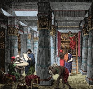 Aleksandrian kirjasto - Näkymä Aleksandrian kirjaston sisätiloihin Egyptissä. tekijältä Anonymous Anonymous