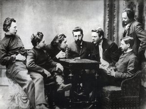 Moskovan kirjallinen Sreda - Venäläisten realististen kirjailijoiden 1890-luvun jälkipuoliskolla perustaman Sredan kirjallisuuspiirin jäseniä - Znanie-kirjallisuusryhmän venäläisten intellektuellien muotokuvia: vasemmalta oikealle, Andrei Skitalets (Stepha tekijältä Anonymous Anonymous