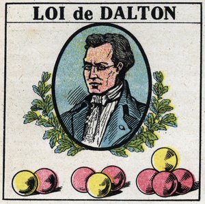 Atomit: John Daltonin laki (1766-1844). Anonyymi kuva vuodelta 1925. Yksityinen kokoelma. tekijältä Anonymous Anonymous
