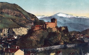Linna ja Pyreneiden ketju Lourdesissa - Hautes Pyrenees (65) noin 1900. tekijältä Anonymous Anonymous