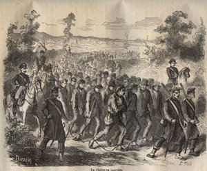 Ketju sai alkunsa Toulon Bagnessa 1800-luvulla. Pierre Zacconen (1817-1895) (1817-1895) (Colonia Penale - Penal Colony) kaiverrus kirjaan ”Vangoitujen historia heidän luomisestaan ​​nykypäivään” (1877). Yksityinen kokoelma. tekijältä Anonymous Anonymous