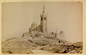 Marseillen kaupunki ja sen ympäristö noin 1885-1890: Notre Dame de la garde, yksityinen kokoelma tekijältä Anonymous Anonymous