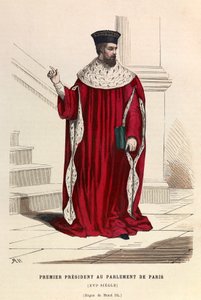 Pariisin parlamentin ensimmäinen puhemies 1500-luvulla kuningas Henrik III:n aikana - Pariisin parlamentin ensimmäinen puhemies 16. vuosisata - yksityiskokoelma tekijältä Anonymous Anonymous