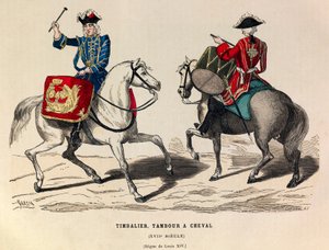 Timbalier ja rumpu kuningas Ludvig XIV:n alaisuudessa 1600-luvulla - yksityiskokoelma. tekijältä Anonymous Anonymous