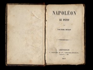 Victor Hugon poliittisen pamfletin "" Napoleon the Little" nimisivu Louis-Napoleon Bonapartesta (Napoleon III). 1855. tekijältä Anonymous Anonymous