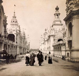 Vuoden 1900 maailmannäyttely - Universelle de 1900 -näyttely Pariisissa: Esplanade des Invalides - yksityinen kokoelma tekijältä Anonymous Anonymous