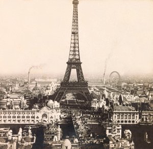Vuoden 1900 maailmannäyttely - Universelle de 1900 -näyttely Pariisissa: Panoraamanäkymä Champs de Marsille - yksityinen kokoelma tekijältä Anonymous Anonymous
