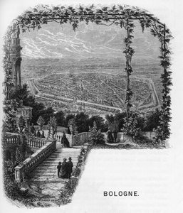 Näkymä Bolognan kaupungista (Bologna), Italia, armengaudin kaiverrus vuodelta 1859 Euroopan gallerioissa - Italia "". Yksityinen kokoelma. tekijältä Anonymous Anonymous