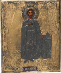 Pyhä suurprinssi Aleksanteri Nevski, 1800-luku tekijältä Anonymous Russian icon painter