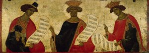 Profeetat Daniel, Daavid ja Salomo, n. 1497 tekijältä Anonymous Russian icon painter