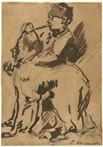 Poika pitelee koiraansa tekijältä Anonymous artist after Edouard Manet