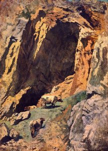 Kallionhalkeama ja lehmät tekijältä Anselm Feuerbach