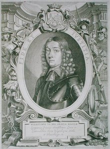 William VI (1629-63) Hessen-Casselin landgrave, "Portraits des Hommes Illustres" -teoksesta, kaivertanut T. Matham, julkaistu 1706 (kaiverrus)