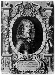 Muotokuva George Wilhelmistä, Brandenburgin ruhtinaskunnasta (1595-1640), kaiverrettu Petr de Iode