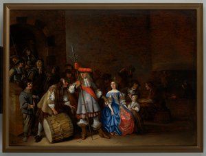 Guardroom Scene (öljy paneelissa) tekijältä Anthonie (1601 73) Palamedesz