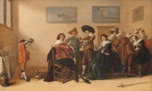 Iloinen seuraa huoneessa, 1633 tekijältä Anthonie Palamedesz
