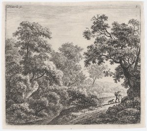 Matkustaja ja hänen koiransa Le Voyageur et son Chien, 1600-luku. tekijältä Anthonie Waterloo
