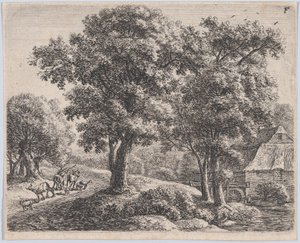 Paimen ja mylly, 1600-luku. tekijältä Anthonie Waterloo