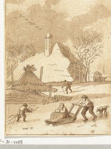 Paisatge hivernal amb entreteniment de gel finlandès tekijältä Anthonie van den Bos