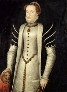 Muotokuva aatelisnaisesta ja koiranpentu, 1555 (öljy tammilevylle)